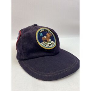 Apollo‎ Cap Adult 7 3/8 Blue Navy Space Neil Armstrong Moon Patch Vtg Distressed